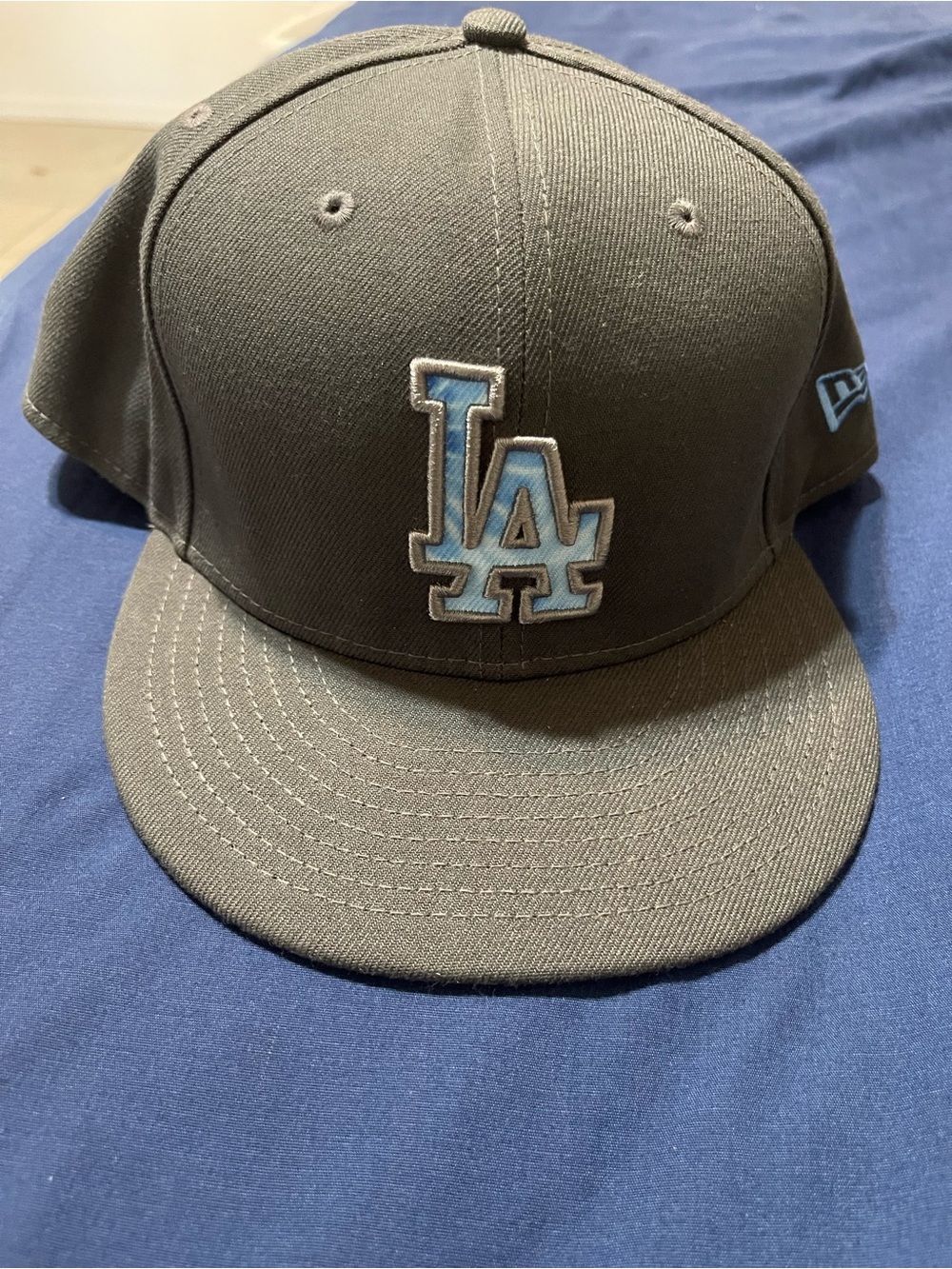 New Era LA Dodgers Gray Cap with Light Blue Logo